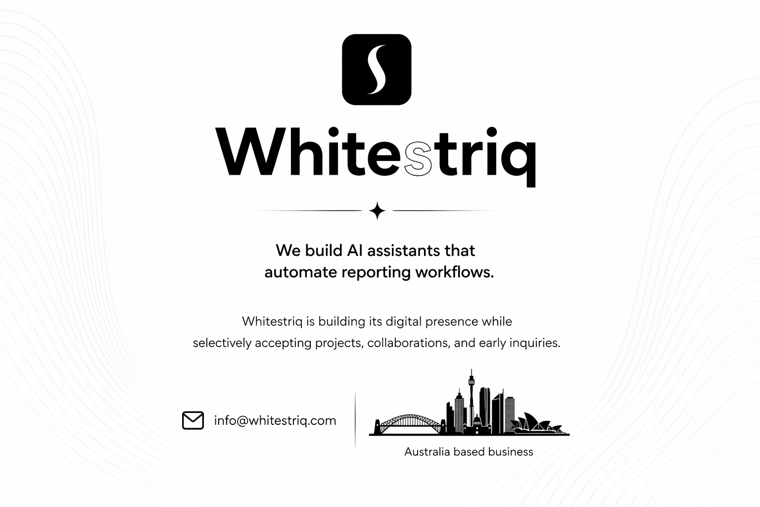 Whitestriq coming soon page